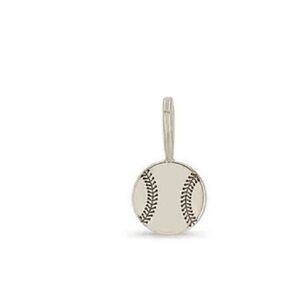 Zoe Chicco 14k White Gold Midi Bitty Baseball Charm Pendant